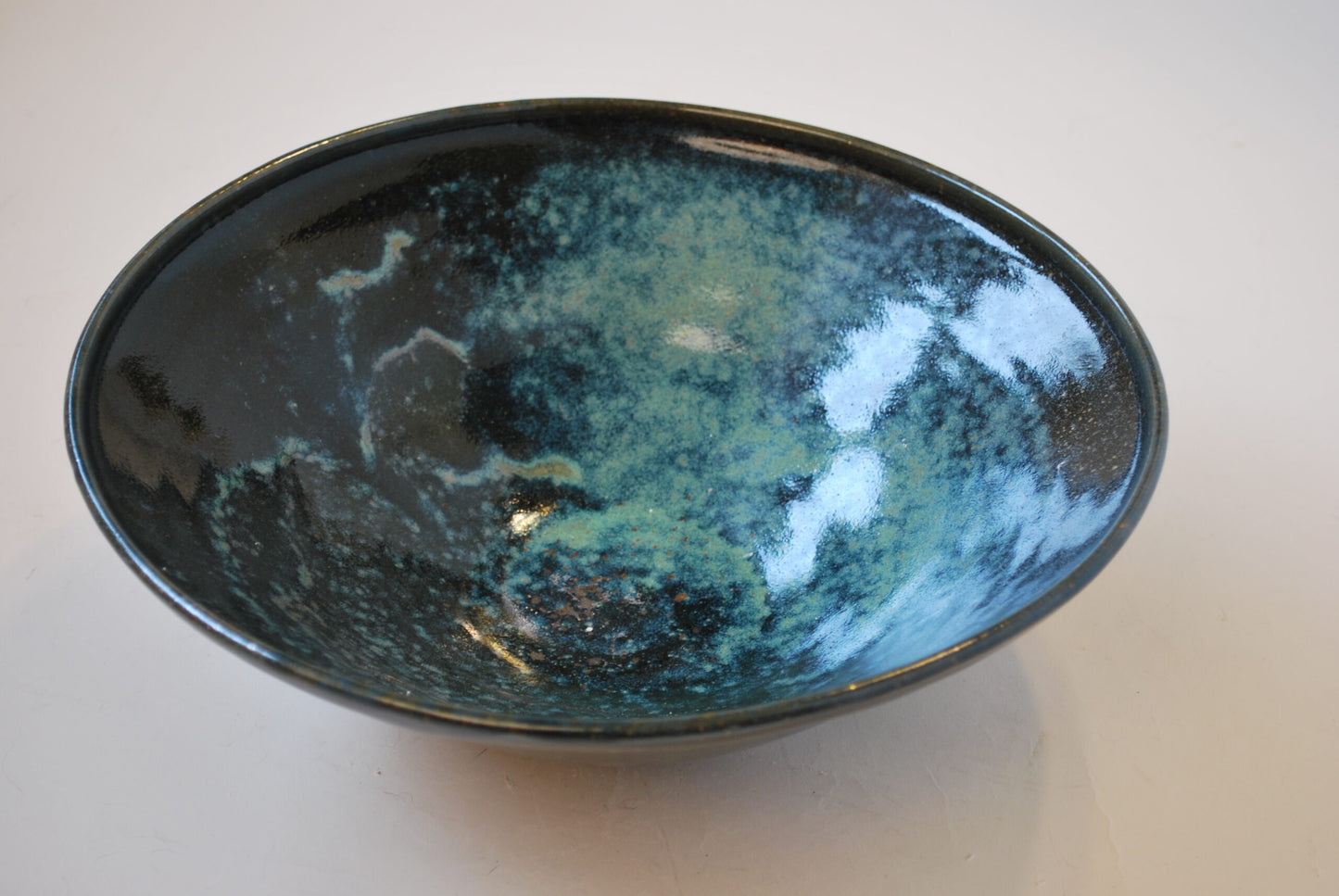 Large Turquoise and Black Bowl