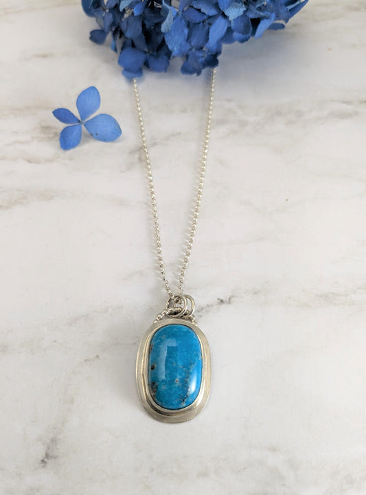 Silver with Turquoise Gemstone Necklace