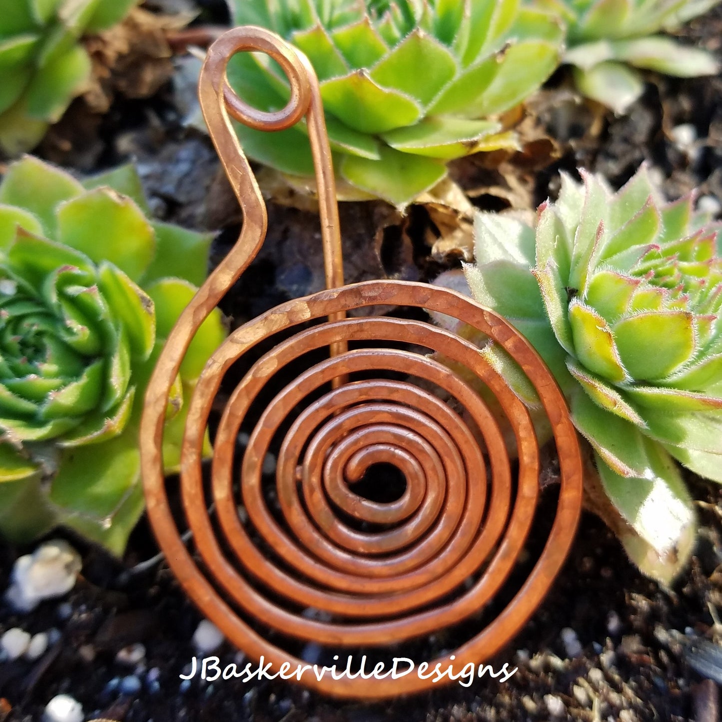 Copper Spiral Scarf Pin