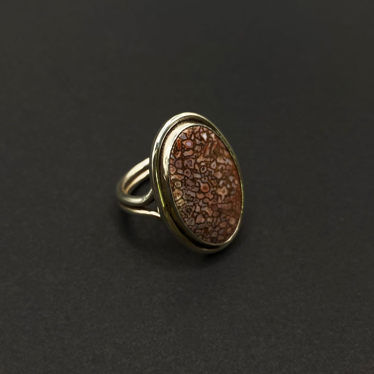Sterling Silver and Fossil Ring