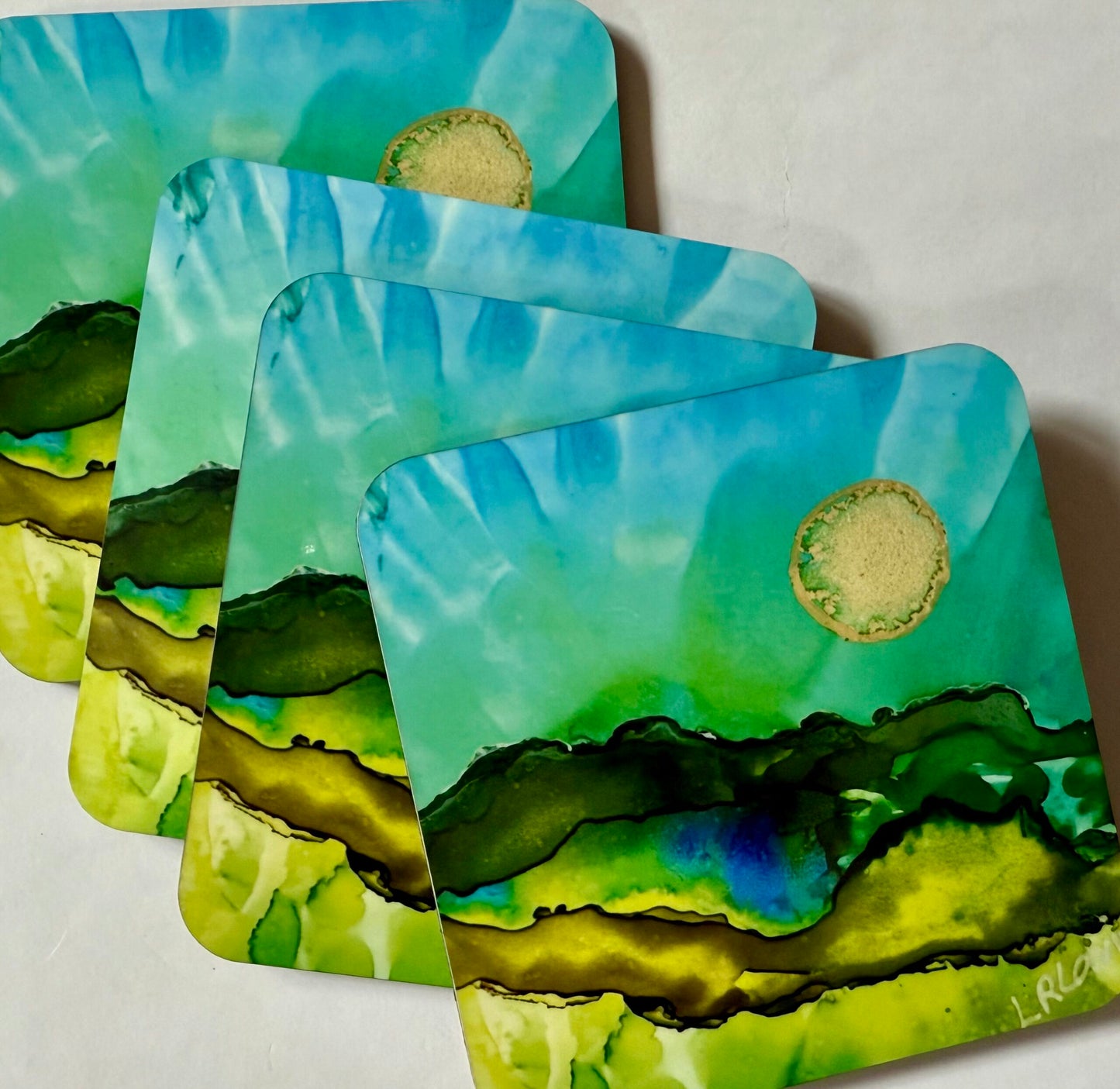 Alcohol Ink Coasters - set of 4