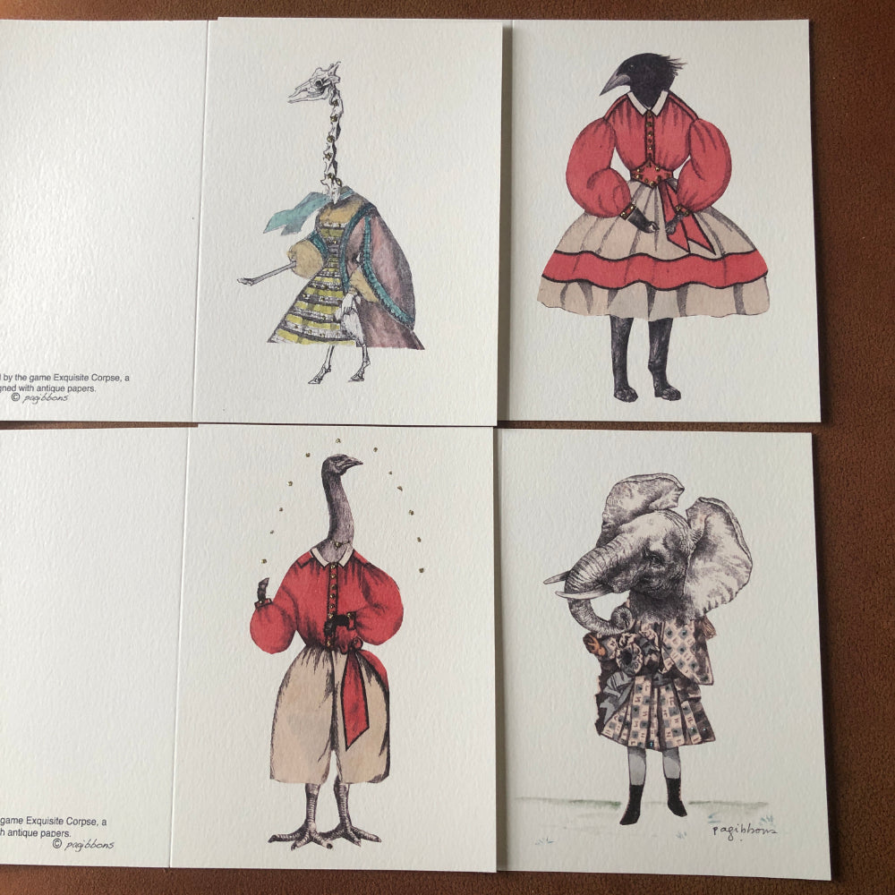 Greeting Cards: 4 Fun Anthropomorphic Fantasy Animals