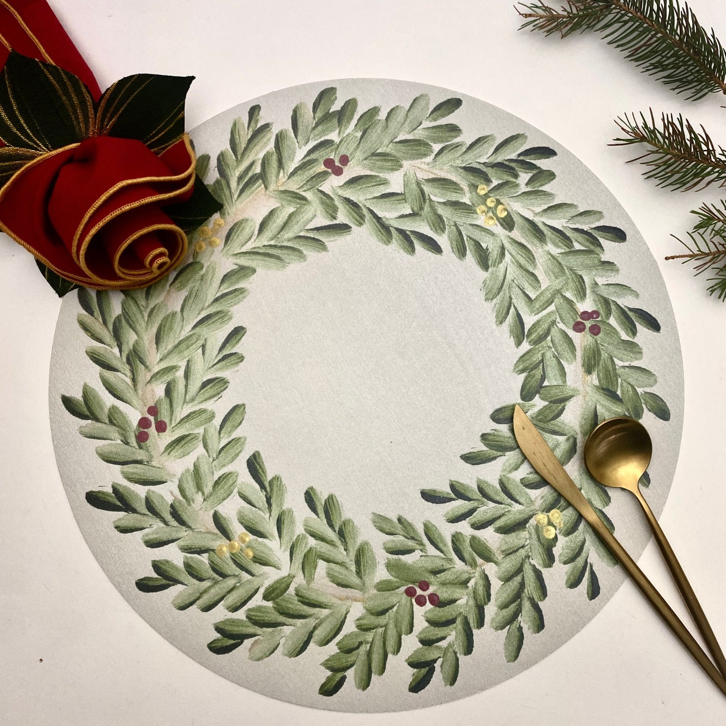 Wreath-on-Round Place-Setting
