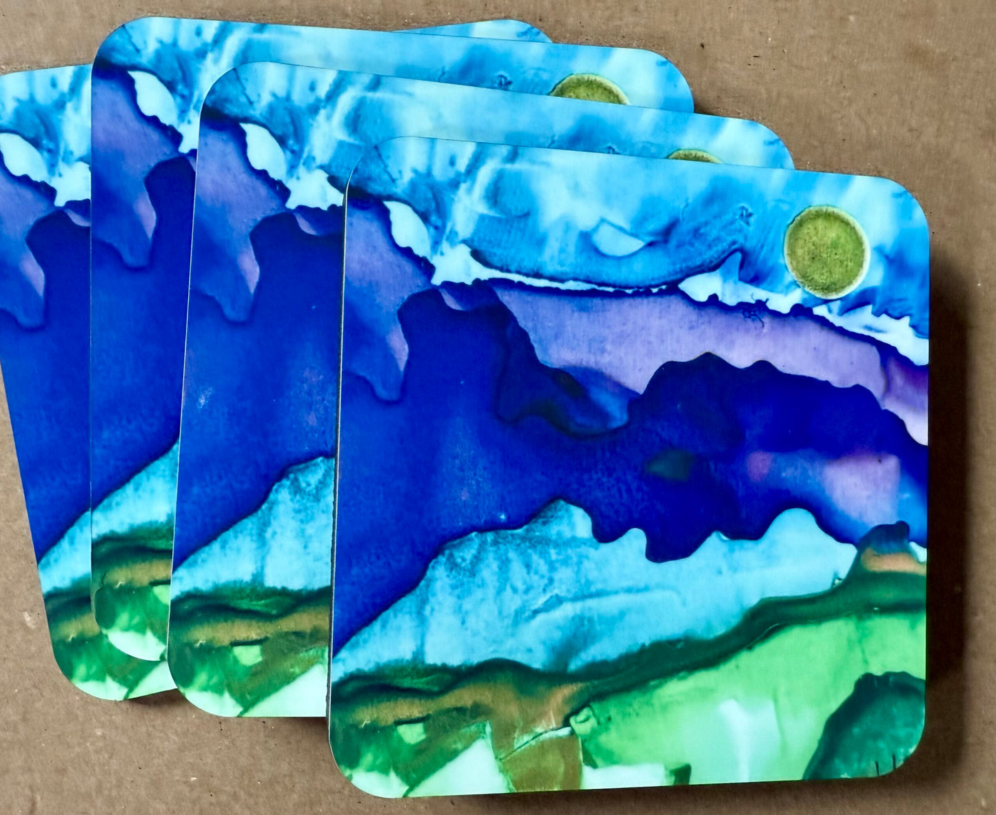 Alcohol Ink Coasters - set of 4