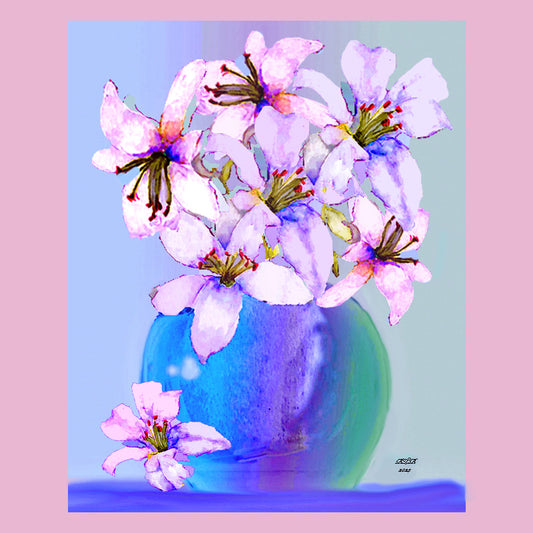 Lilies in Pearlized Vase