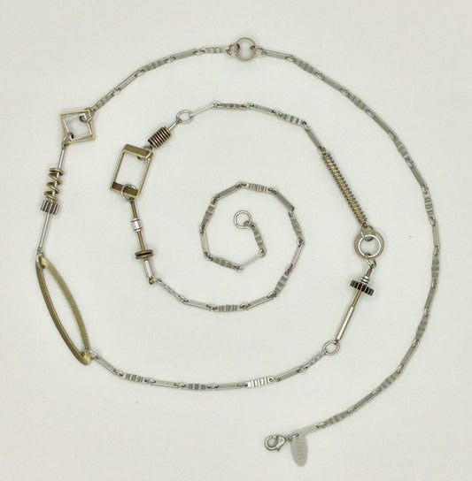 Long Artful Geometric Necklace - 4775