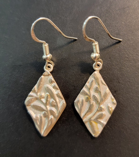 Pure Silver Floral Motif Earrings