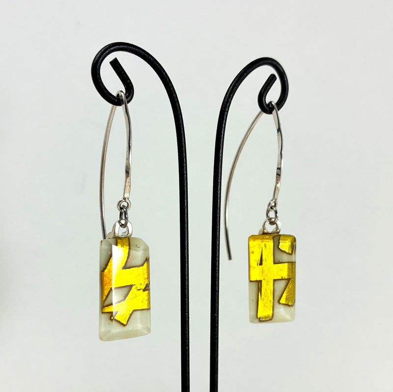Fused Glass with Angled Ear Wire