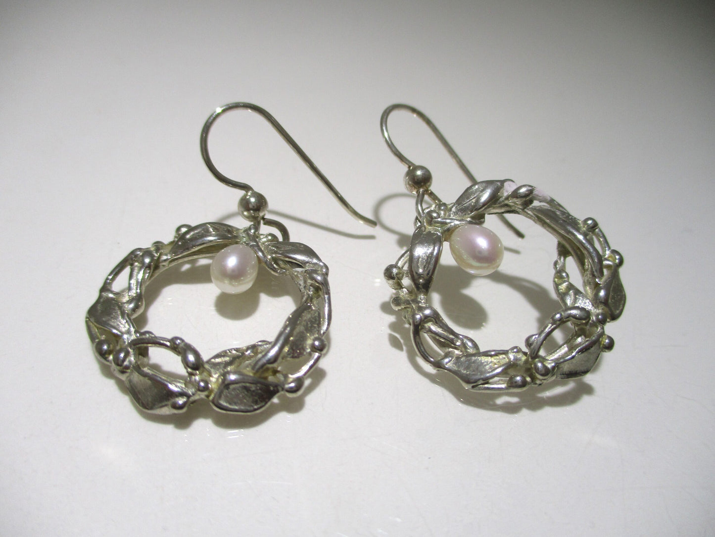Circle Earrings with Pearls