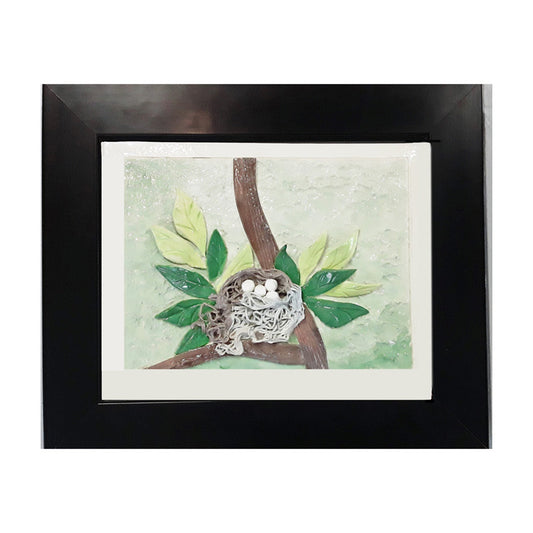 Nest with 4 Eggs in Bough of a Tree