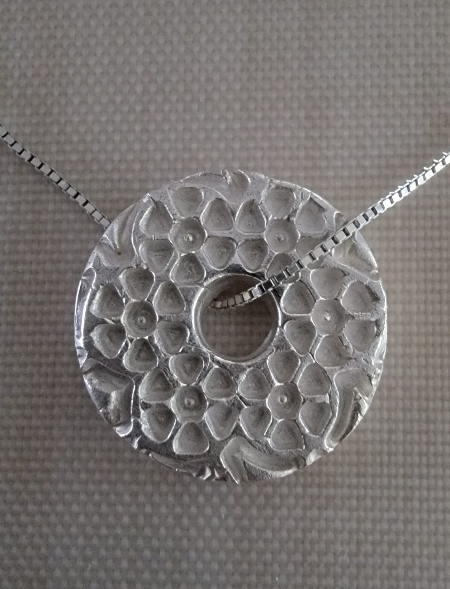 Pure Silver 2-Sided Floating Pendant