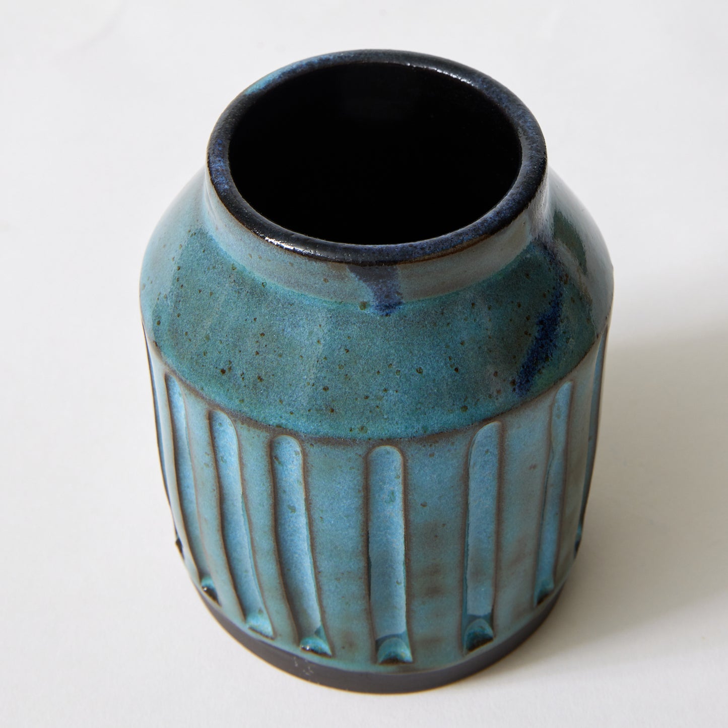 Norse Blue Small Carved Vase