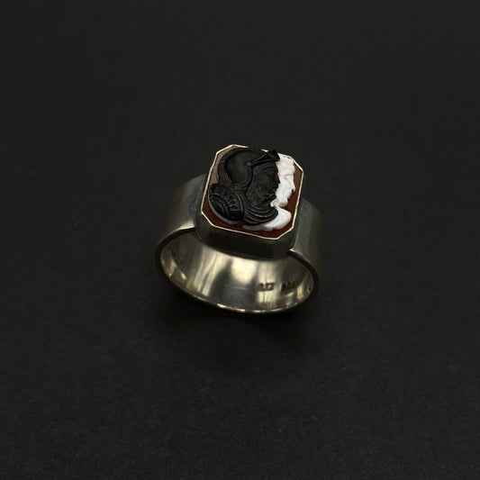 Sterling Silver Double Cameo Ring