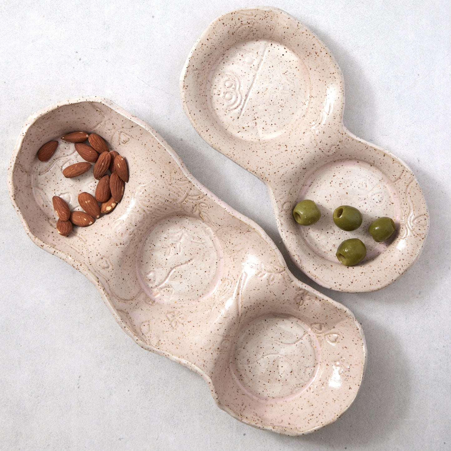 Nuts or Olives Serving Tray, 3 Bowls