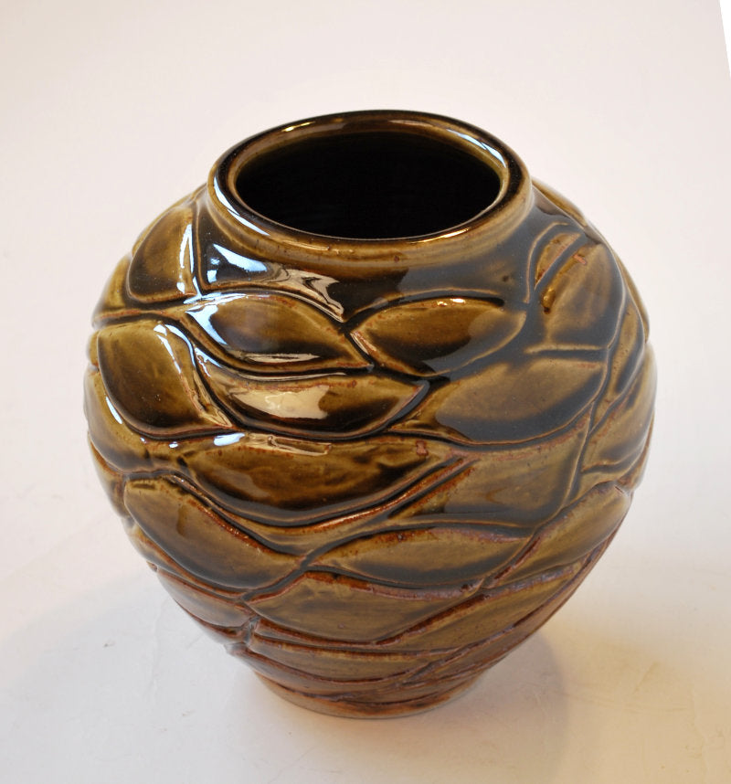 Carved Amber Vase