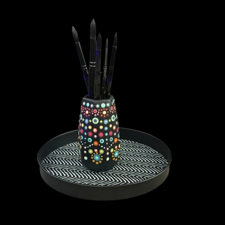 Bursting Dots-Hexagon Vase