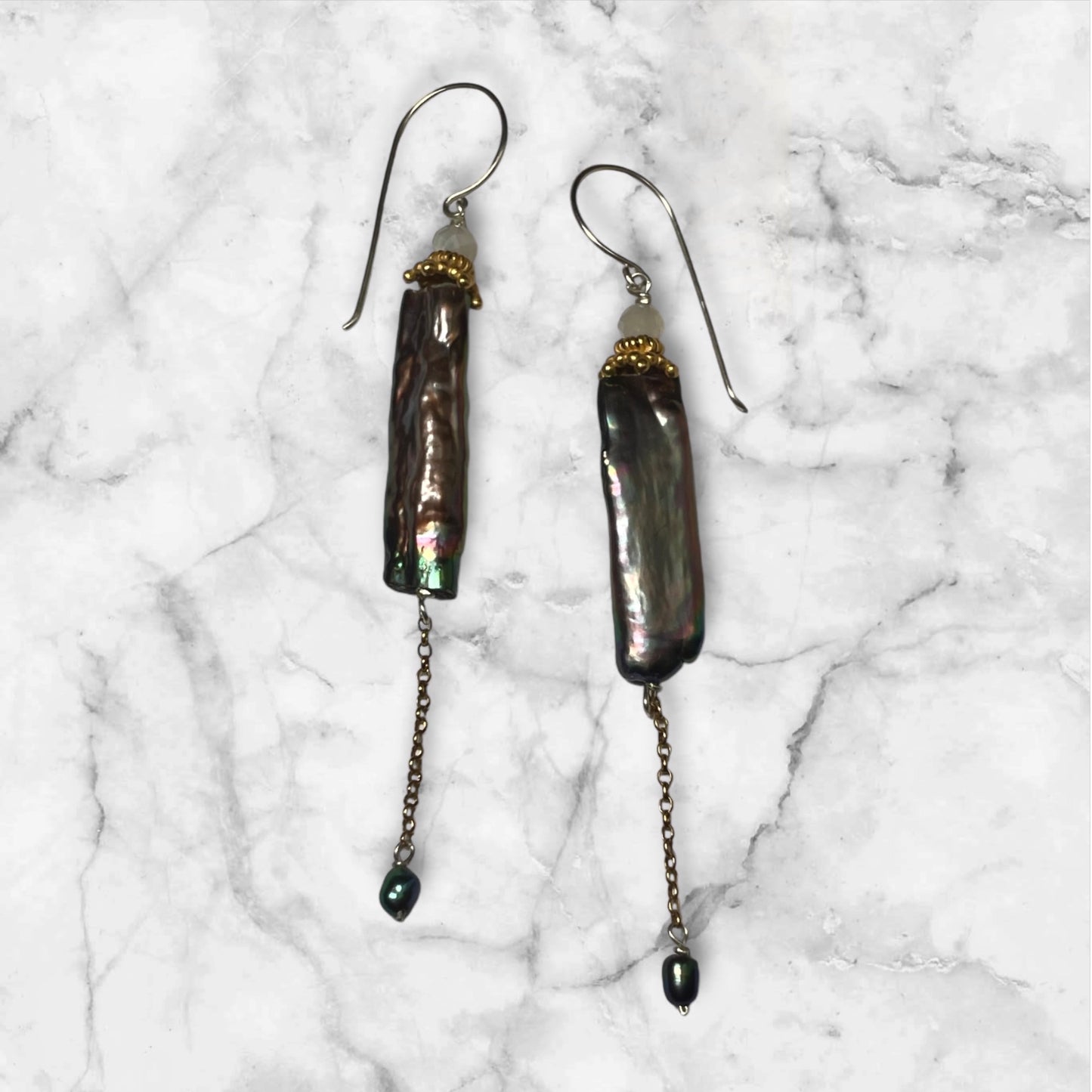 Elongated Pearl Earrings