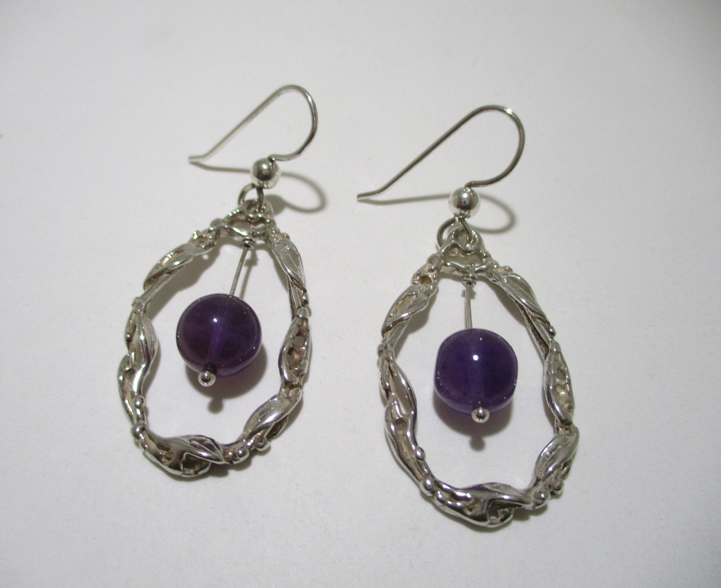 Vine Dangle Earrings with Amethyst