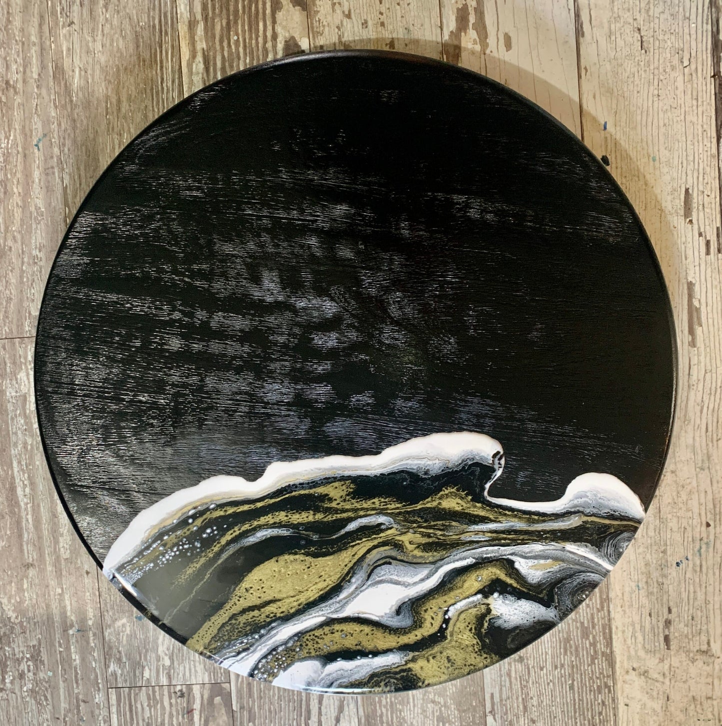 23" Lazy Susan in Black Mango wood
