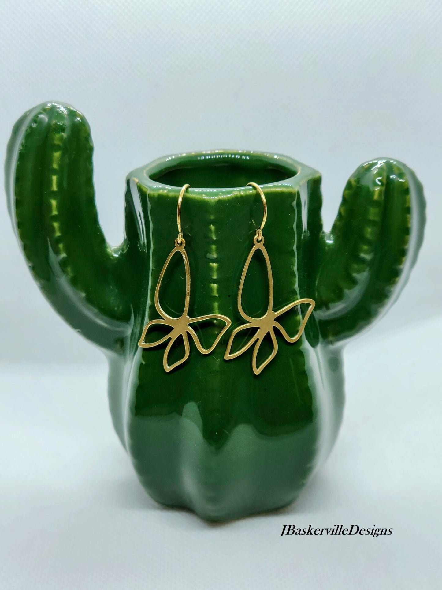 Brass Butterfly Ear Dangles