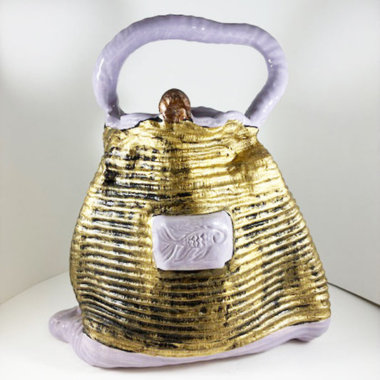 Bronze & Lilac Handbag Sculpture