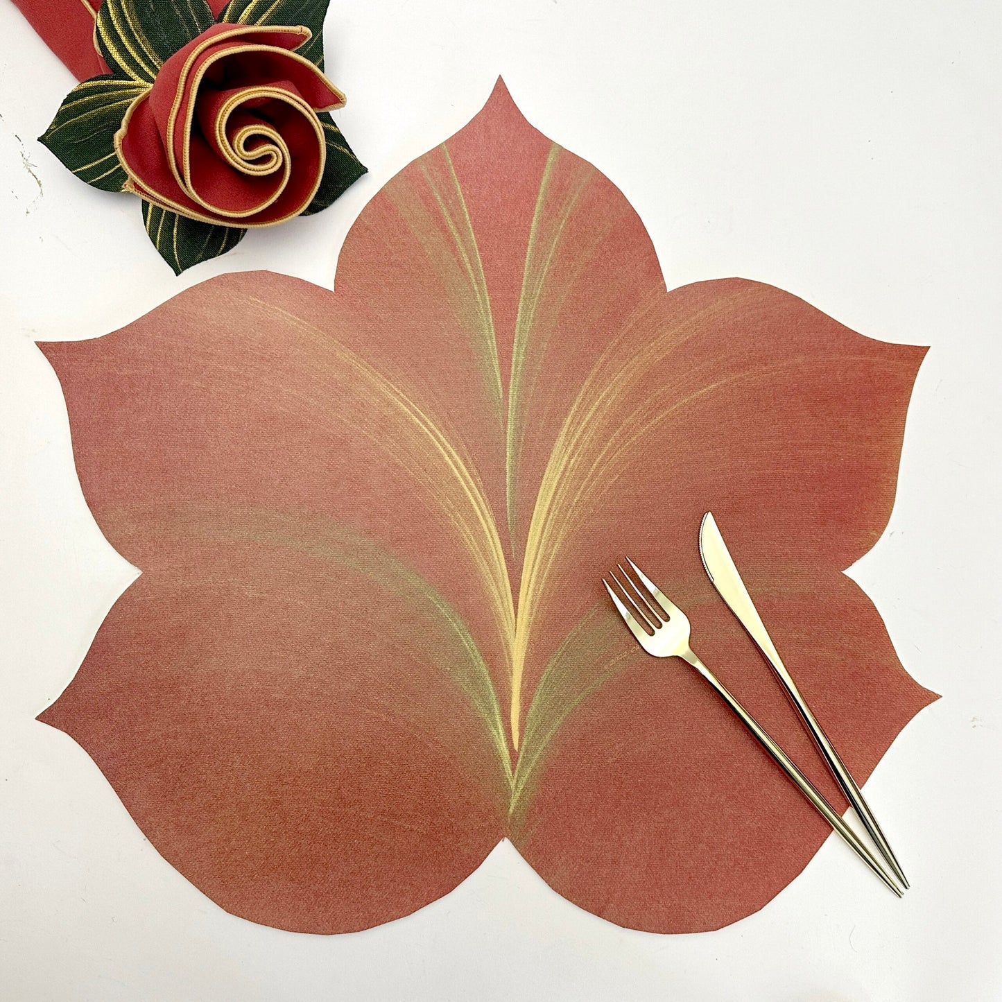 Set of 4 Autumn Place-Settings - Placemats, Napkins & Rings-to-Coasters