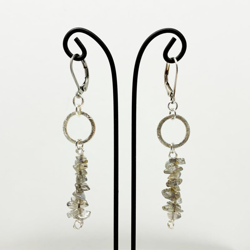 Hanging Gems with Silver Earrings