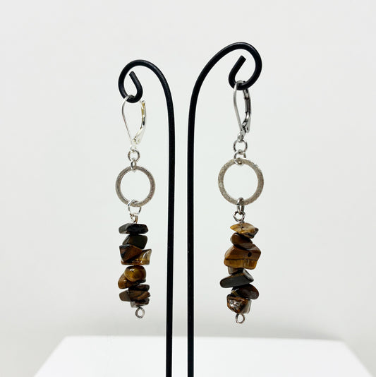 Hanging Gemstones with Silver Earrings