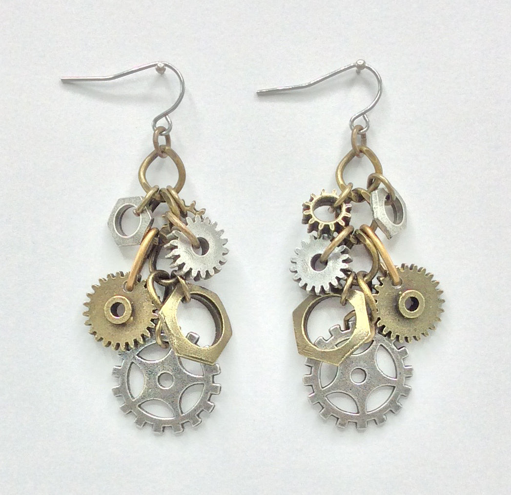 Gear Cluster Earrings - 3449