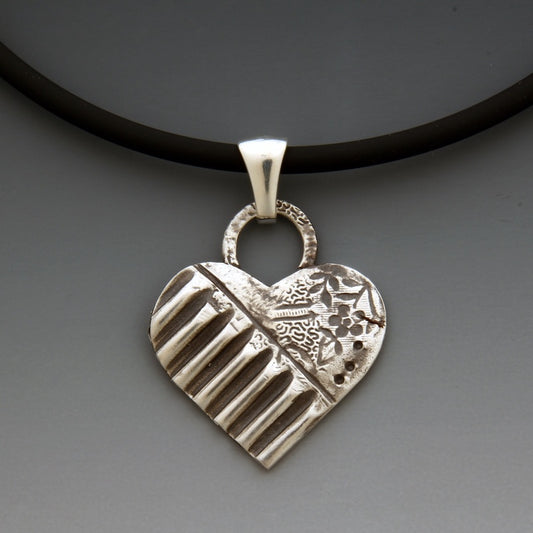 Small Oxidized Sterling Silver Heart