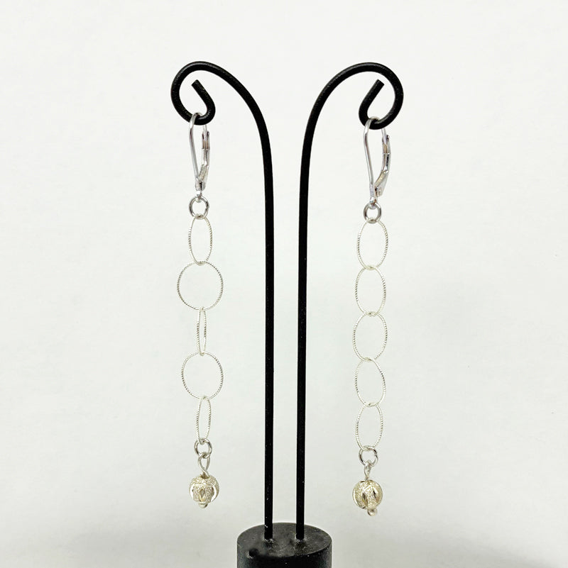 Silver Hanging Loop Earrings