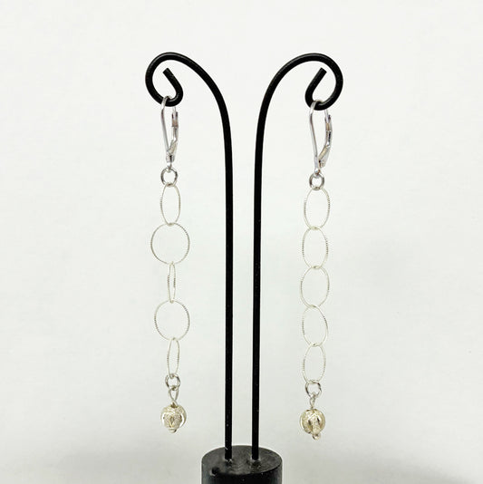 Silver Hanging Loop Earrings