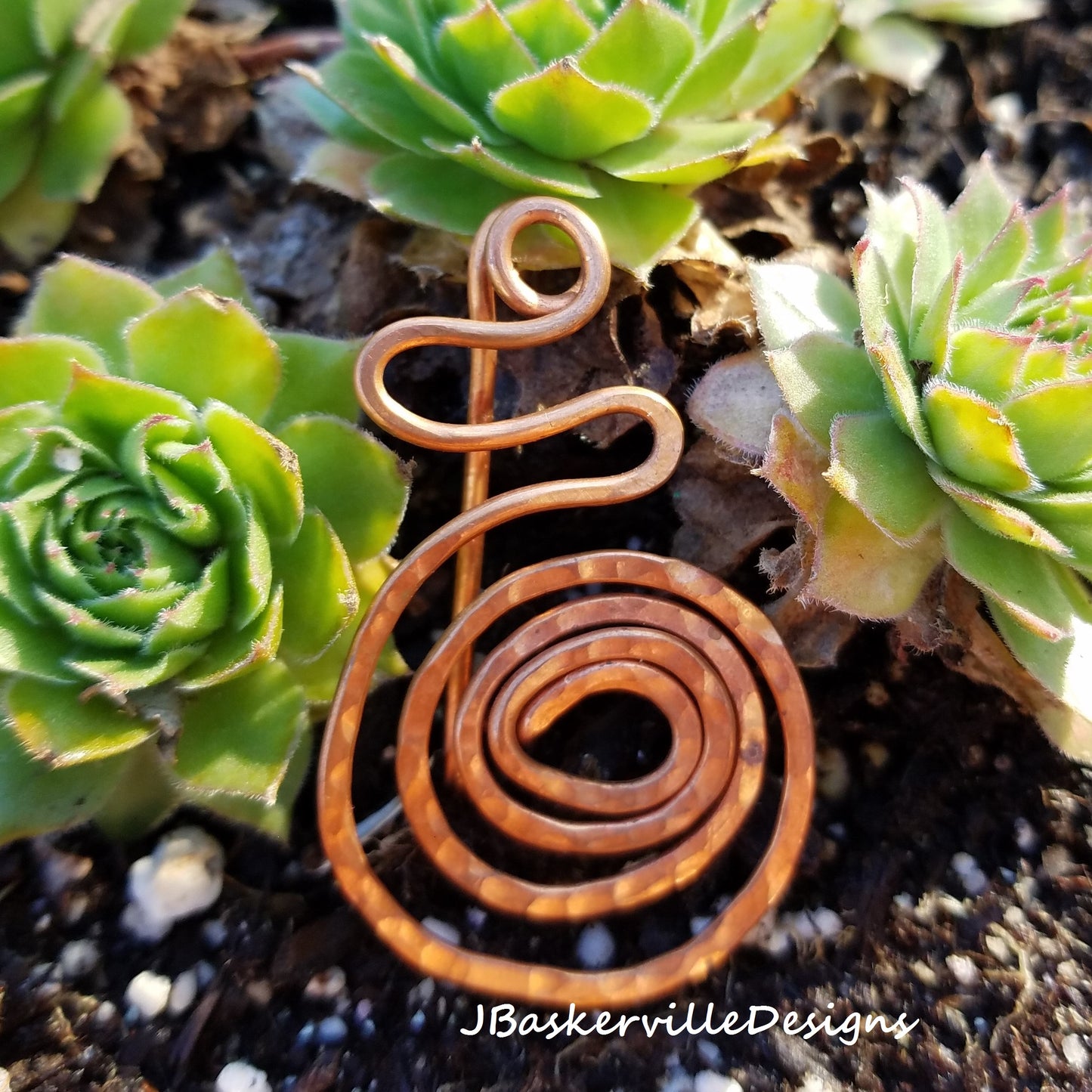 Copper Spiral Scarf Pin