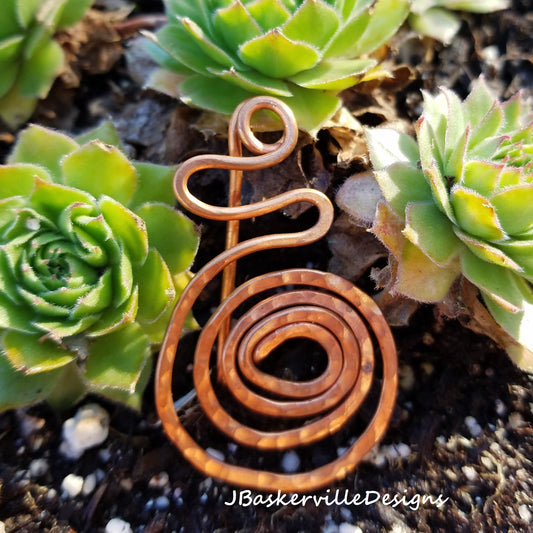 Copper Spiral Scarf Pin
