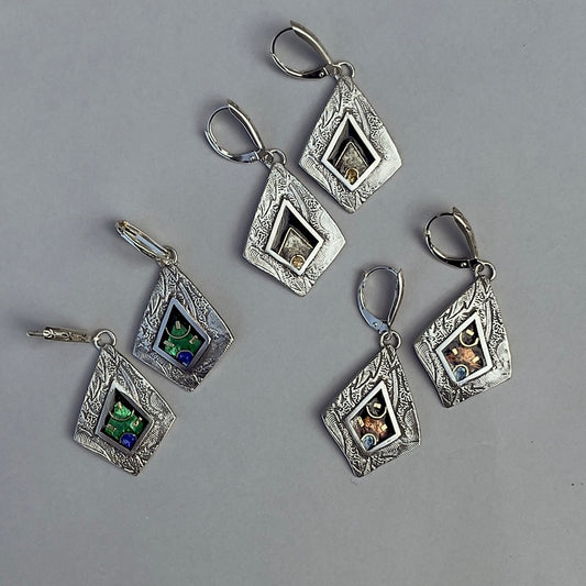 Oxidized Kite Earrings