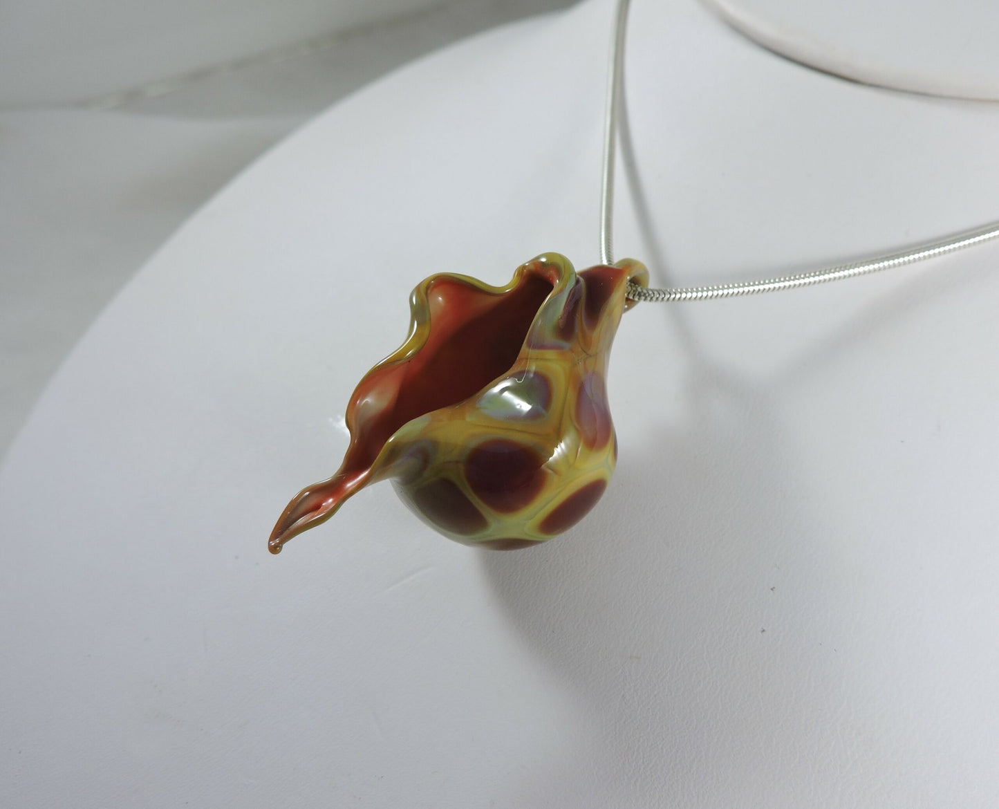 Spotted Autumn Seashell Pendant