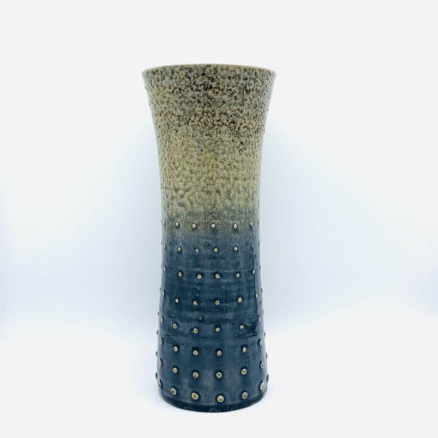 Midnight Ombré Salt Fired Ankylosaurus Tall Vase