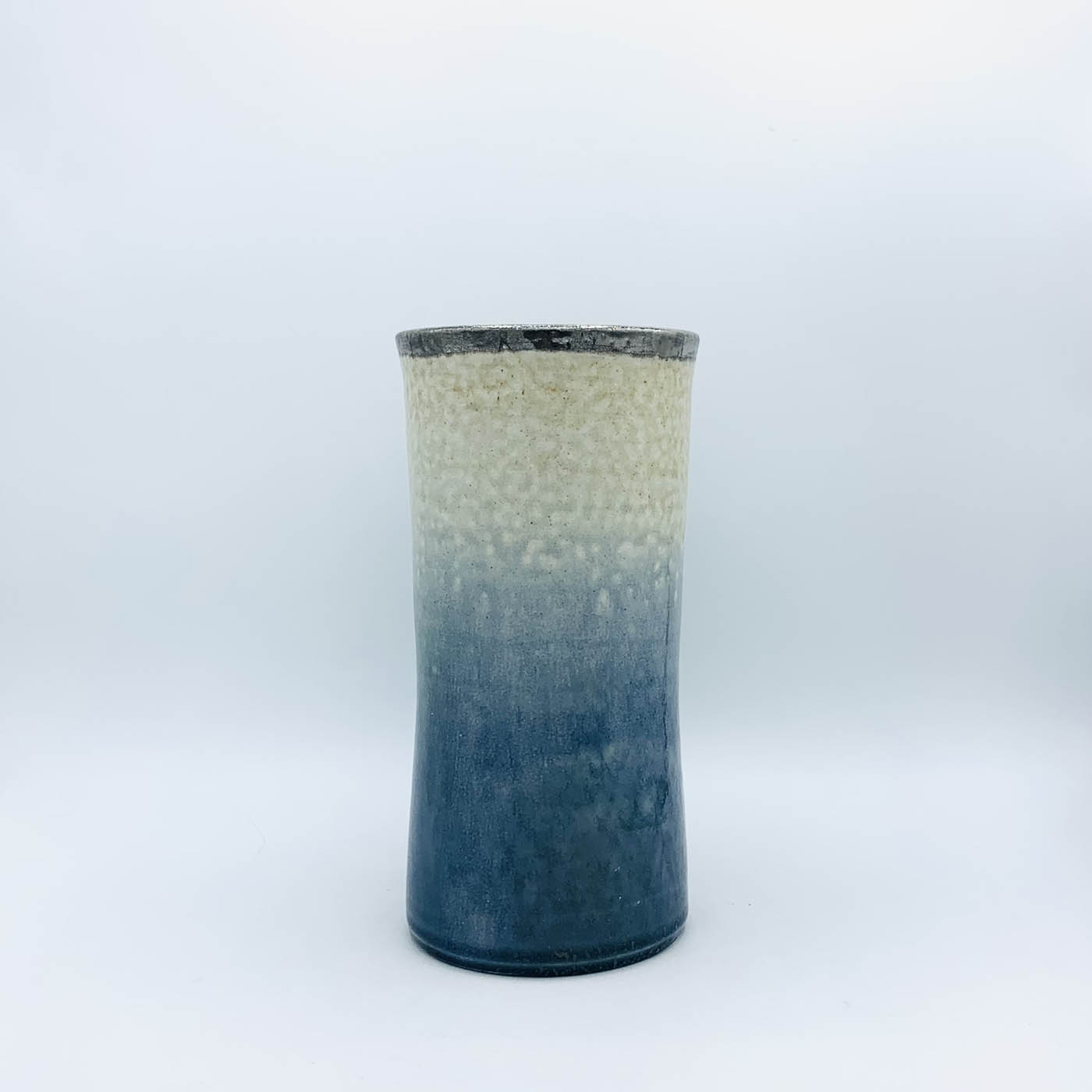 Midnight Ombré + Platinum Salt Fired Vase