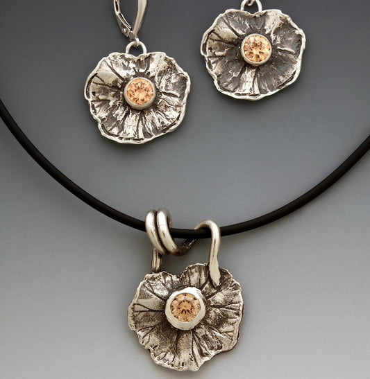 Geranium Necklace and Earrings