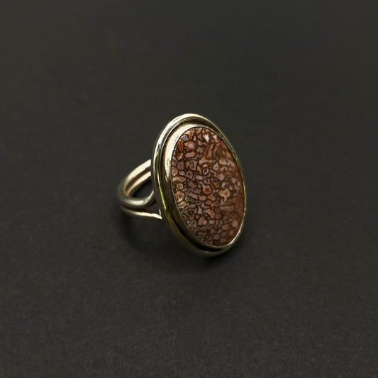 Sterling Silver and Fossil Ring