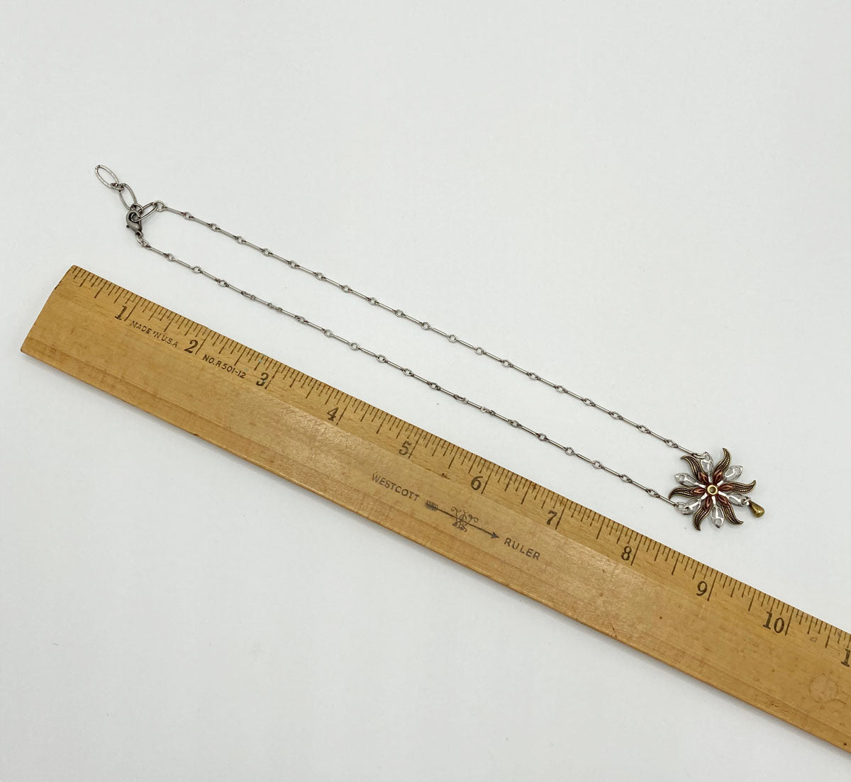 Flower Necklace Mixed Metal - 4813