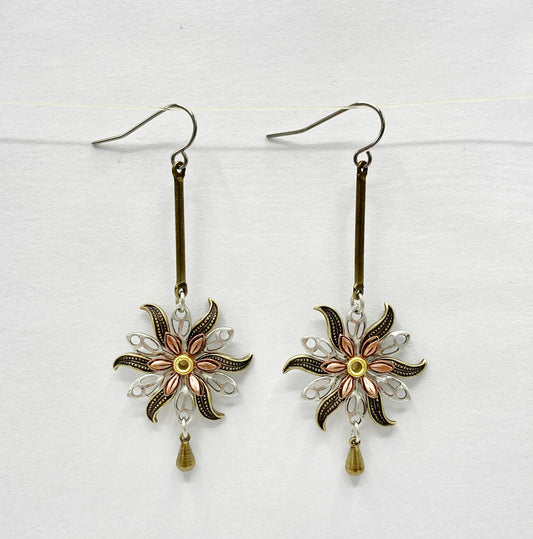 Botanical Earrings Mixed Metal - 3515