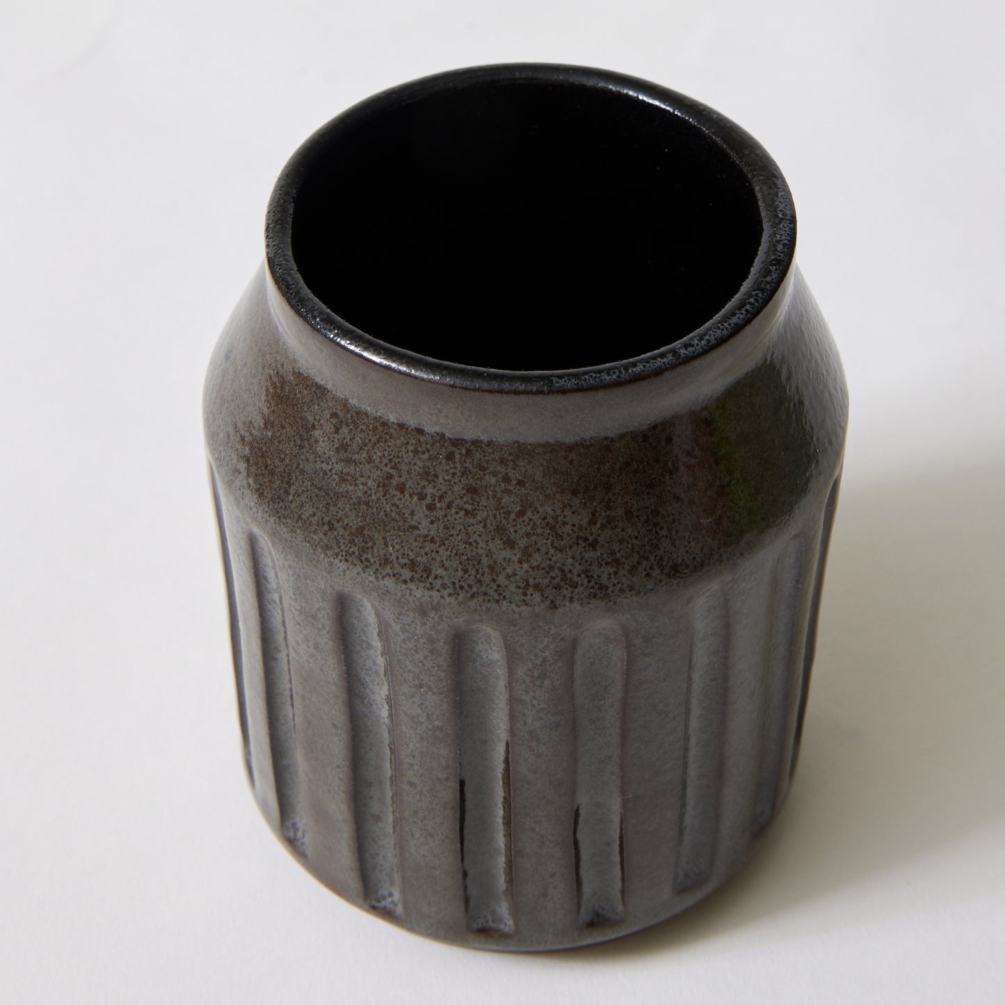 Dark Espresso Small Carved Vase