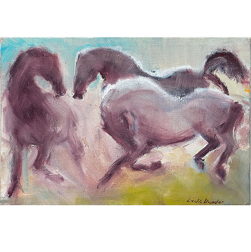 Three Frolicking Horses