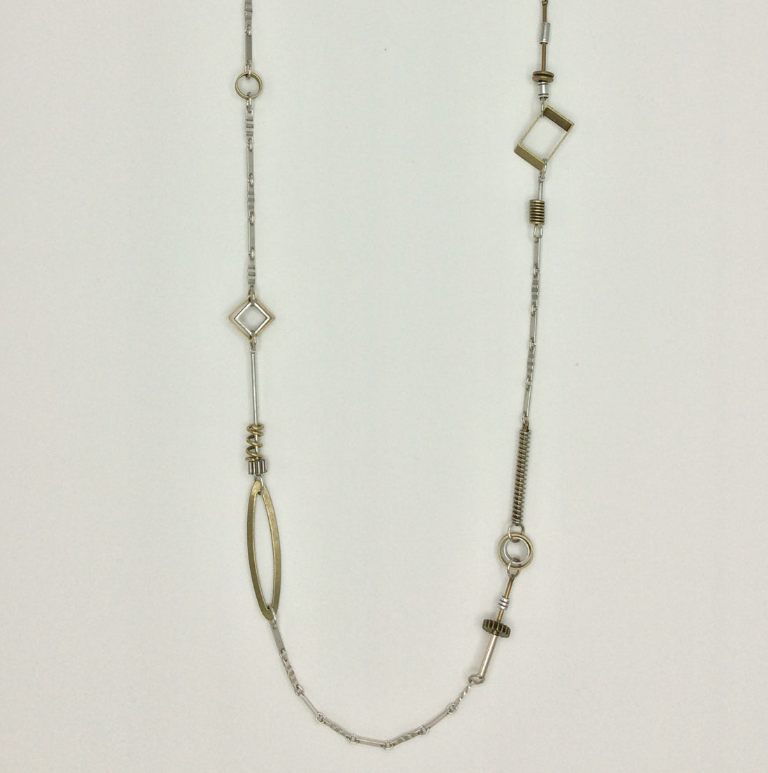 Long Artful Geometric Necklace - 4775