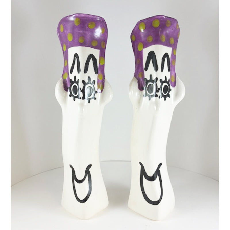 Purple Hair Candlesticks Pair
