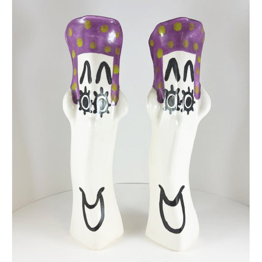 Purple Hair Candlesticks Pair