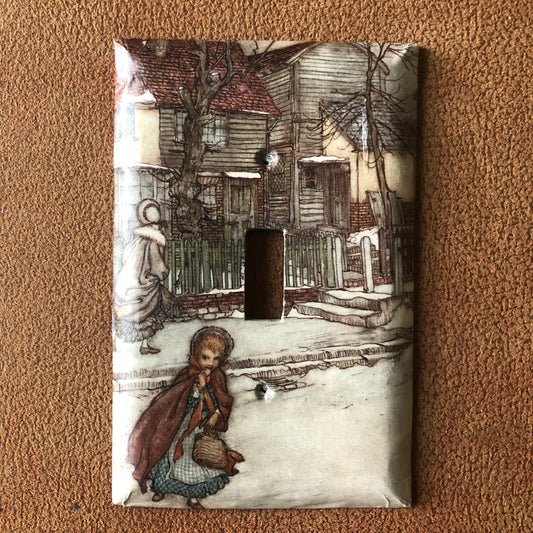 Switch Plate Cover SINGLE Girls in Winter by Dylan