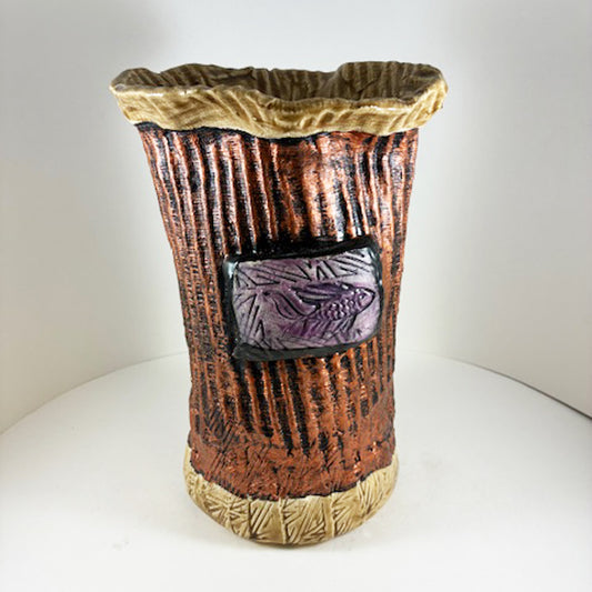 Bronze Vase with Fish