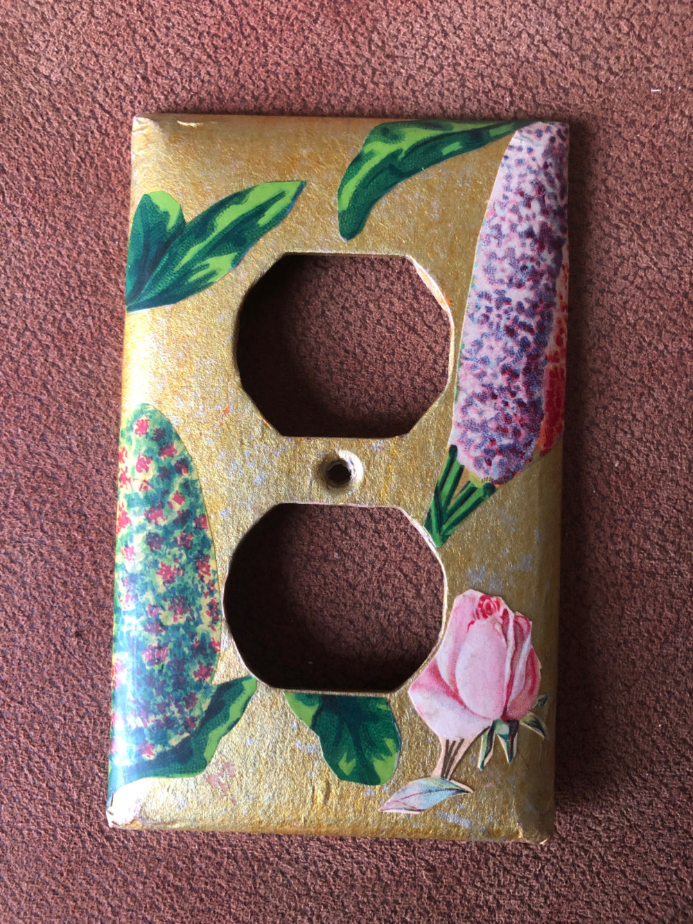 Double Outlet Cover Flowers Floral